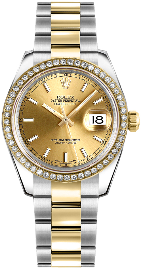 グランドホールセール 178383 Rolex Datejust Champange Index Dial 自転車本体