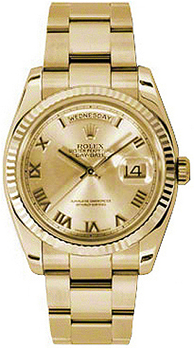 よしの 10月18日以降 118238 Rolex Oyster Perpetual Day Date 36 Men's Gold Dial Watch