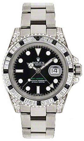 116759 Rolex Oyster Perpetual GMT Master Gold Diamond Watch