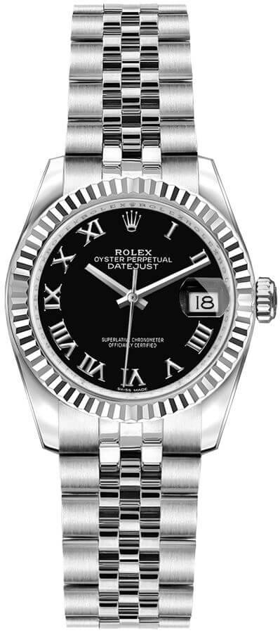 179174 Rolex Lady Datejust 26MM Black Dial Watch