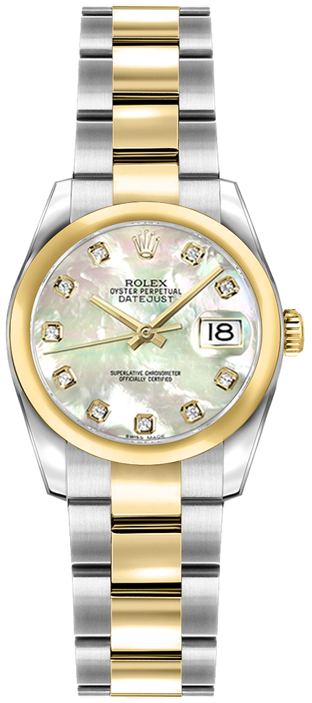 179163 Rolex Lady Datejust Mother of Pearl Diamond Dial Watch
