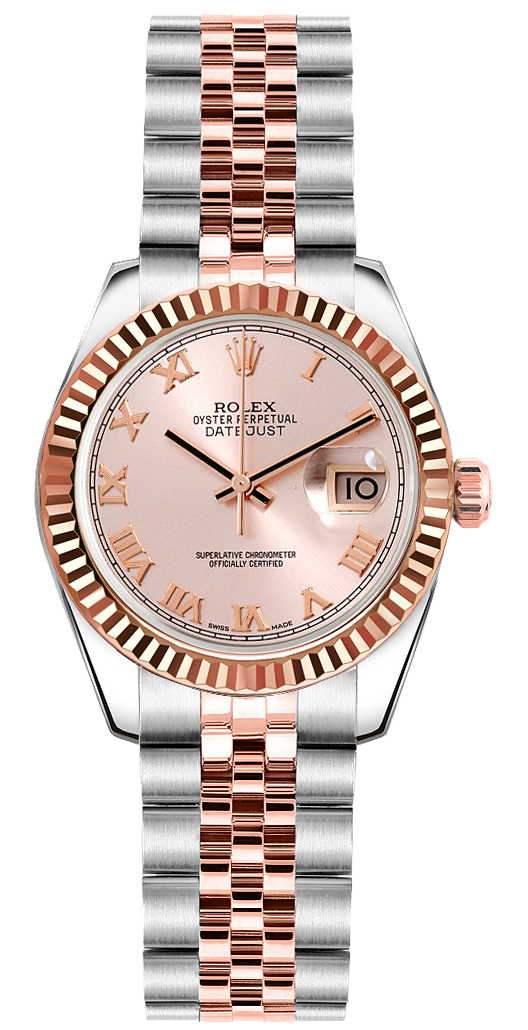 Roman Numerals Pink Face Womens Rolex 179171 Rolex Datejust Lady
