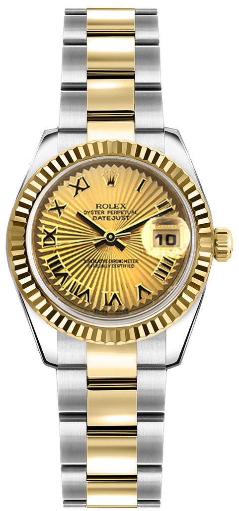 福袋安いいね半額ストア 179173 Dial Champange Steel & Gold 18K Lady-Datejust Rolex ビリヤード