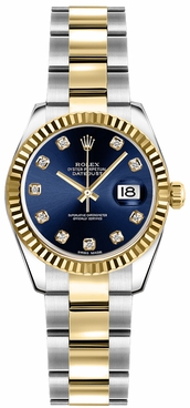 Rolex Lady-Datejust 26 Blue Diamond Dial Watch 179173