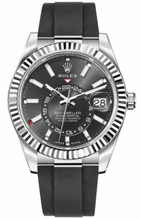 Rolex Sky-Dweller 18k White Gold Oysterflex Men's Watch 336239-0002