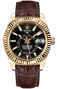 Rolex Sky-Dweller Black Dial Men's Watch 326138-0008