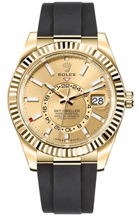 Rolex Sky-Dweller Champagne Dial 18k Yellow Gold Men's Watch 336238-0001