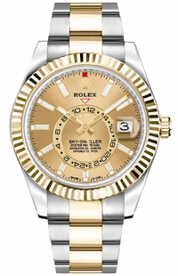 Rolex Sky-Dweller Champagne Dial Men's Watch 326933-0001