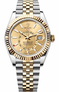 Rolex Sky-Dweller Champagne Dial Steel & Gold Men's Watch 336933-0002