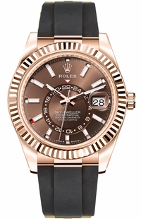 Rolex Sky-Dweller Chocolate Dial 18k Everose Gold Men's Watch 336235-0002