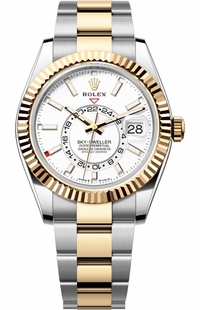 Rolex Sky-Dweller Intense White Dial Fluted Bezel Men's Watch 336933-0005