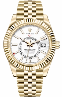 Rolex Sky-Dweller Intense White Dial Yellow Gold Men's Watch 336938-0006
