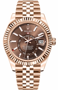 Rolex Sky-Dweller Rose Gold Jubilee Bracelet Men's Watch 336935-0006