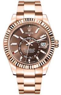 Rolex Sky-Dweller Rose Gold Oyster Bracelet Men's Watch 336935-0002