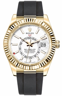 Rolex Sky-Dweller White Dial 18k Yellow Gold Men's Watch 336238-0003