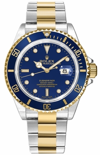 Rolex Submariner Date Blue Dial Men's Watch 16613LB