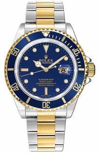 Rolex Submariner Date Blue Dial Steel & Gold Men's Watch 16803