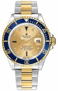 Rolex Submariner Date Serti Dial Men's Watch 16613