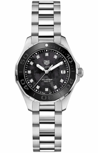Tag Heuer Aquaracer Black Pearl and Diamond Ladies Watch WAY131M.BA0748