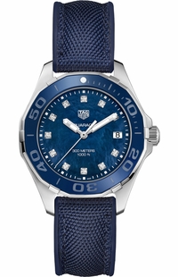 Tag Heuer Aquaracer Blue Pearl and Diamond Ladies Watch WAY131L.FT6091