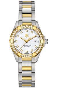 Tag Heuer Aquaracer Diamond & Pearl Ladies Luxury Watch WAY1453.BD0922