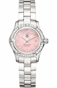 Tag Heuer Aquaracer Pink Dial Women's Diamond Watch WAF141B.BA0824