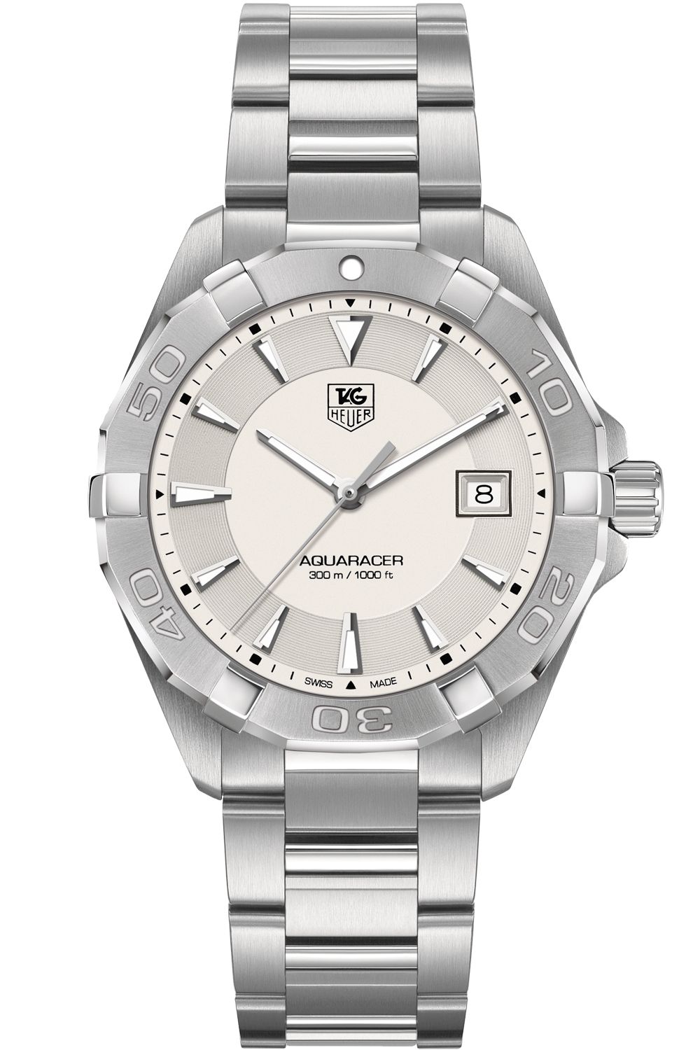 TAG Heuer Aquaracer 腕時計 シルバー WAY1111.BA0910 TAG Heuer Aquaracer Mens Quartz Watch