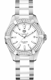 Tag Heuer Aquaracer White Dial Diamond Ladies Watch WAY131F.BA0914