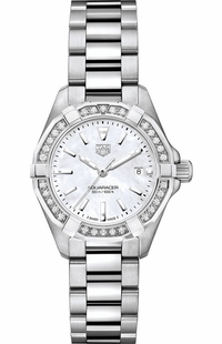 Tag Heuer Aquaracer White Pearl Diamond Ladies Luxury Watch WBD1413.BA0741