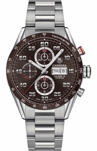 Tag Heuer Carrera 43mm Brown Dial Men's Watch CV2A1S.BA0799