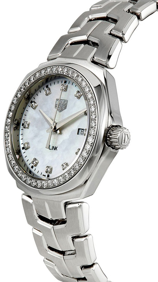 Tag Heuer Link Quartz Diamonds Mother of Pearl Dial Silver Steel Strap Watch for Women - WBC1316.BA0600 main image 0