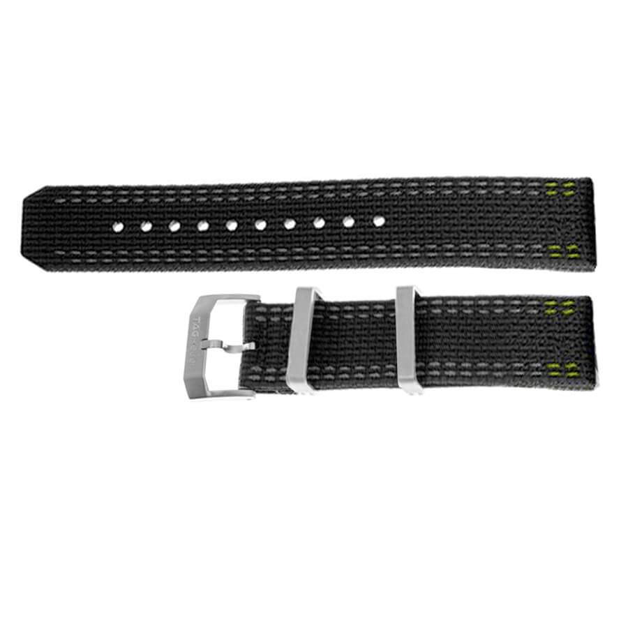Tag Heuer Formula 1 Black Nylon Strap with Grey & Yellow Stitching
