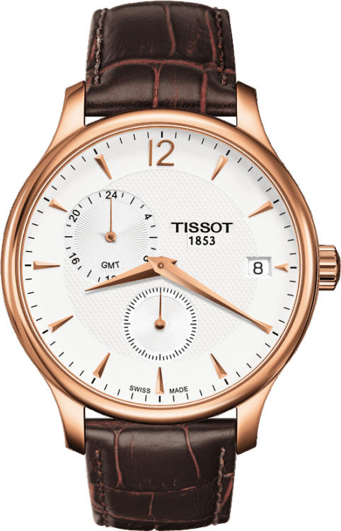 T063.639.36.037.00 Tissot Tradition GMT Rose Gold Tone Mens Watch