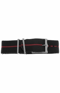 Tudor 22mm Inlet Black & Red Fabric OEM Nato Watch Strap 4239762A