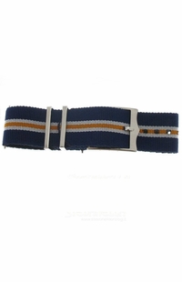 Tudor 22mm Inlet Blue, Grey & Orange Fabric OEM Nato Watch Strap 4257801