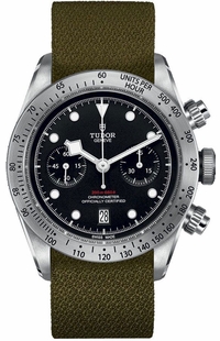 Tudor Black Bay Chrono Green Fabric Strap Men's Watch M79350-0003-004