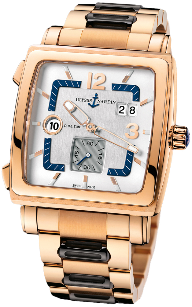 246-92-8M/600 Ulysse Nardin Quadrato Dual Time 18K Rose Gold