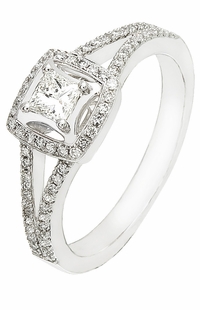 Women's Diamond Ring, .50 Carat Diamonds on 14k White Gold RWG352