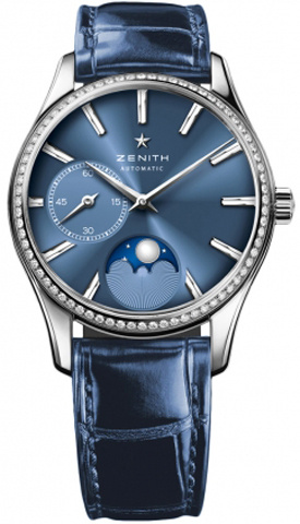 16.2310.692/51.C705 Zenith Elite Ultra Thin Lady Moonphase Blue Watch