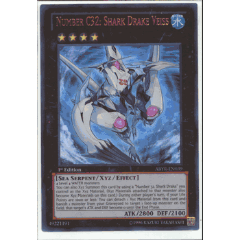 ABYR-EN039 NUMBER C32: SHARK DRAKE VEISS Ultra Rare Yugioh Abyss Rising Card