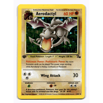 AERODACTYL Pokemon PRERELEASE STAMPED 1st Edit Holofoil Promo Card 1/62
