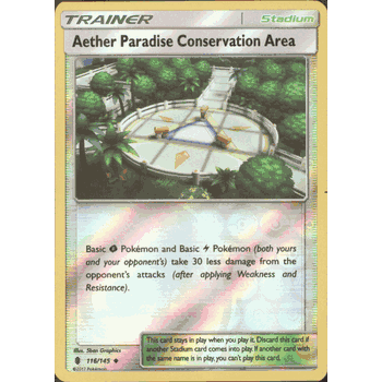 AETHER PARADISE CONSERVATION AREA Pokemon SM02 Sun & Moon Guardians Rising Uncommon PARALLEL FOIL Card # 116