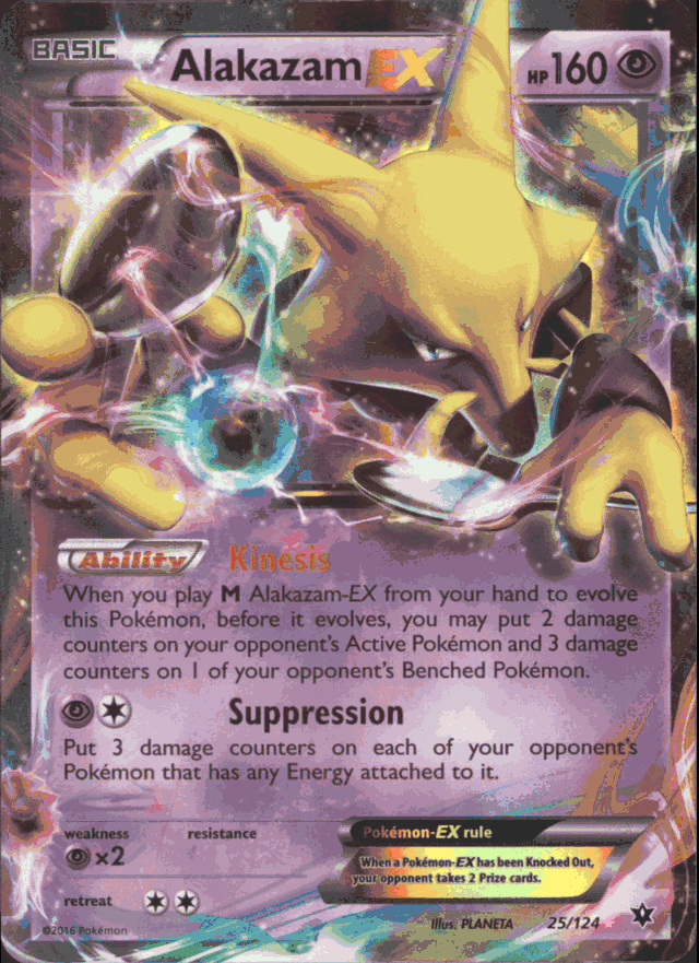 ALAKAZAM EX Pokemon XY Fates Collide XY10 Ultra Rare Card # 25 ALAKAZAM EX Pokemon XY Fates Collide XY10 Ultra Rare Card # 25