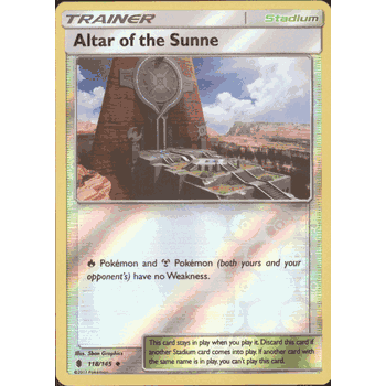 ALTAR OF THE SUNNE Pokemon SM02 Sun & Moon Guardians Rising Uncommon PARALLEL FOIL Card # 118