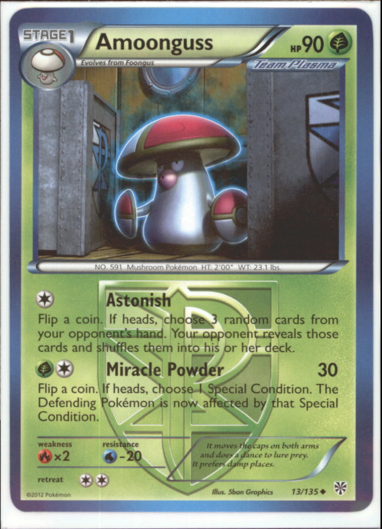 AMOONGUSS Pokemon BW8 Plasma Storm Uncommon Single Card # 13/135