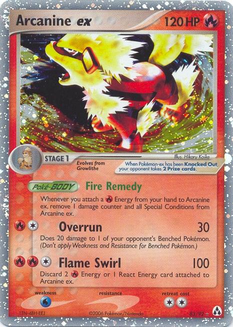 ARCANINE EX Rare Holofoil Pokemon TCG Legend Maker Card # 83