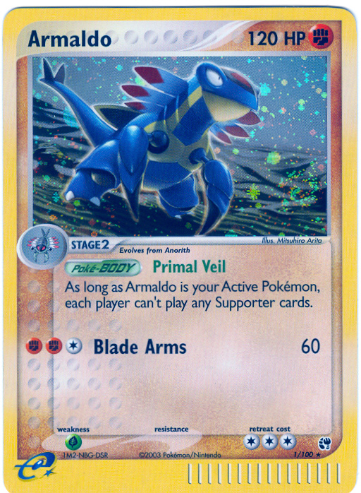 ARMALDO Rare Holofoil Pokemon Sandstorm Card # 1