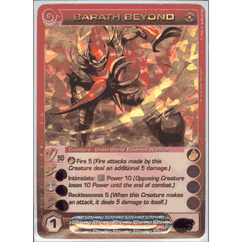 BARATH BEYOND Chaotic SR Foil Card & Code MAX COURAGE STAT OF 50 Dawn of Perim
