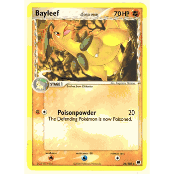 BAYLEEF DELTA Uncommon CardPokemon EX Dragon Frontiers Card # 26
