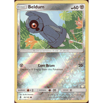 BELDUM Pokemon SM02 Sun & Moon Guardians Rising Common PARALLEL FOIL Card # 83